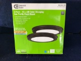 Commercial Electric 13 in. Oil Rubbed Bronze Color Changing LED Ceiling Flush Mount (2-Pack)