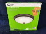 Commercial Electric 13 in. 60-Watt Equivalent Oil-Rubbed Bronze Integrated LED Flush Mount with