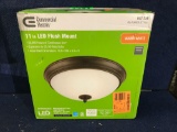 Commercial Electric 11 in. 60-Watt Equivalent Oil-Rubbed Bronze Integrated LED Flush Mount with