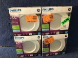 (4) Philips 5 in./6 in. 65-Watt Equivalent White Recessed Dimmable Integrated LED Retrofit Trim