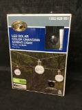 Hampton Bay 10-Light 12 ft. Clear Crackle Glass Ball Integrated LED Solar String Light Set