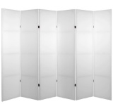 Oriental Furniture 6 ft. White 6-Panel Blank Canvas Room Divider