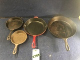 Lot of (4) Cast Iron Pans
