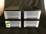 Lot (4) IRIS 8.7 in. x 5.8 in. Black 7 Qt. Stackable Drawer (4-Pack)