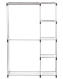 Whitmor Supreme Garment/Closet Collection Double Rod Metal Closet System Shelves