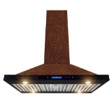 AKDY 36 in. Convertible Kitchen Island Range Hood in Embossing Copper with Halogen and Touch Panel