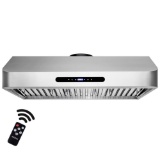 AKDY 36 in. 567 CFM Under Cabinet Range Hood in Stainless Steel with LED Lighting