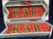 (2) Wooden Bar Arrow Signs With Lights