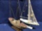 (2) Wooden Sail Boat Table Decorations