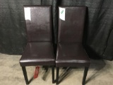 (2) Coaster Brown Dining Chairs With Padded Seats