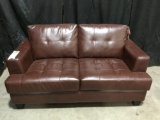 Coaster Brown Leather Love Seat