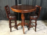 Coaster Cherry Bar Height Round Table with (3) Stools