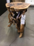 Authentic Burl Wood End Table