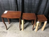 Lot of (3) Coaster Wooden Nesting Tables