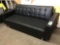 Faux Black Leather Convertible Sofa