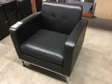 Faux Black Leather Chair