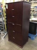 4-Drawer/2-Door Cherry Wood Cabinet