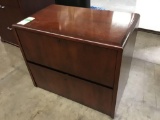 2-Drawer Cherry Wood Filing Cabinet