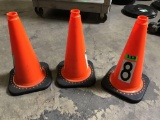 Lot of (3) Small Orange Traffic Cones