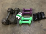 Lot of (3) Assorted Weight Dumbell Sets and (1) Set Hand Weights