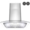 AKDY 30 in. Convertible Wall Mount Range Hood with Tempered Glass, Push Panel and Carbon Filters in