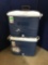 Lot of (2) Rubbermaid 45 Qt. Blue Wheeled Cooler