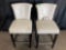 (2) Safavieh Furniture White Leather Dining Chairs