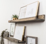 (2) Del Hutson Designs Rustic Luxe Gray Pine Floating Decorative Wall Shelves