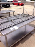 (2) 6Ft. Stainless Steel Tables. 1) with Bottom Shelf. 2) No Bottom Shelf.