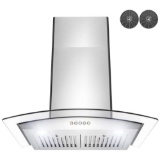 AKDY 30 in. Convertible Wall Mount Range Hood with Tempered Glass, Push Panel and Carbon Filters in