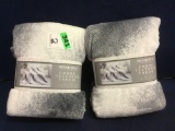 (2) Mon Chateau Ombre Textured Throw Blankets