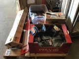 Lot of Assorted Post Bases, Vinyl Sheeting, Assorted Bracing Etc.