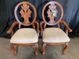 (2) Ornate Back Dining Chairs