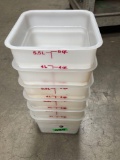 (6) Plastic 6qt. Containers