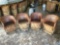 (4) Jalisco Equipale Cushioned Leather Barrel Chairs