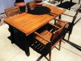 Wooden Outdoor Table w/(4) Wooden Chairs