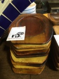 (12) Wooden Fajita Plates