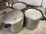 Lot of (3) Large Commercial Pressure Cooker Pots