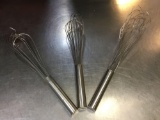 (3) Assorted Size Whisks