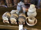 Lot of Assorted Decorative Jars/Baskets/Miniature Barrels