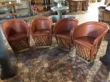 (4) Jalisco Equipale Burnt Orange Barrel Chairs