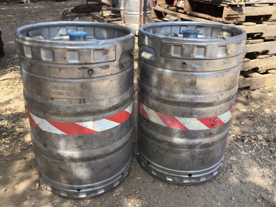 (2) Metal 15.5Gal. Beer Kegs