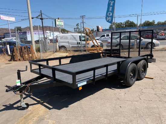 2004 Carson 14ft. Flatbed Trailer with Ramp