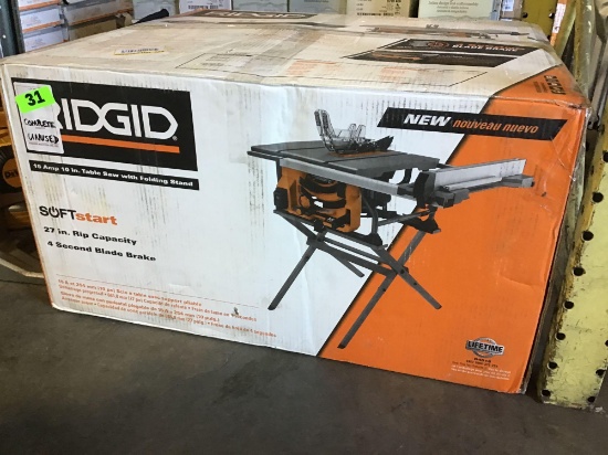 Ridgid 120V 10 in. Table Saw with Folding Stand*COMPLETE*UNUSED*