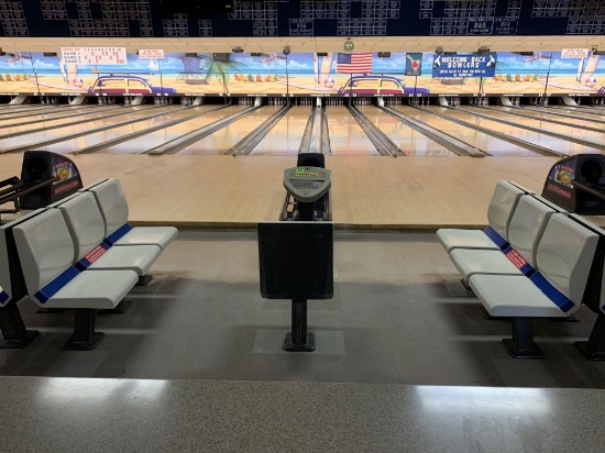 (2) Bowling Lanes with Brunswick A2 Pinsetter Machines, Electric Scoring System and Seating