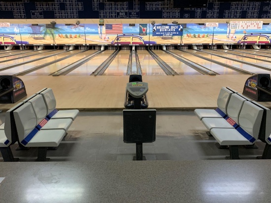 (2) Bowling Lanes with Brunswick A2 Pinsetter Machines, Electric Scoring System and Seating