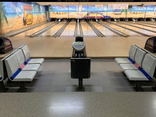 (2) Bowling Lanes with Brunswick A2 Pinsetter Machines, Electric Scoring System and Seating