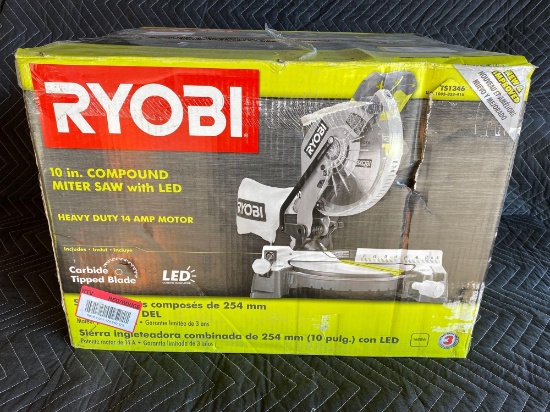 RYOBI Corded 10 in. Compound Miter Saw with LED*COMPLETE*UNUSED*