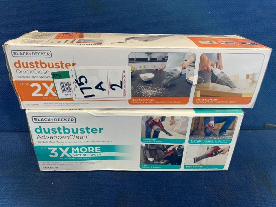 (2) BLACK-And-DECKER Dustbuster Cordless Hand Vacuums