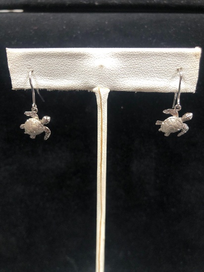 (2) Pairs of Sterling Silver Turtle Earrings